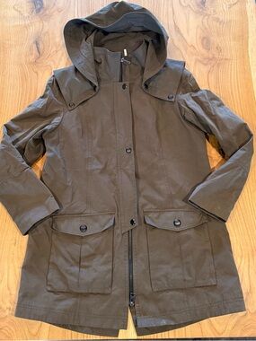 Soia & Kyo Olive Hooded Trench Coat